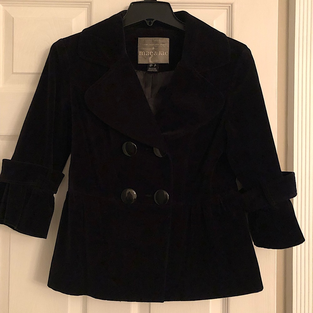 Black velvet blazer jacket